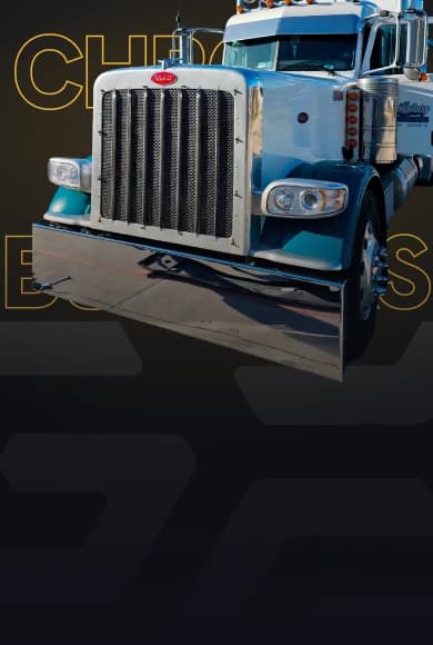 Peterbilt with a Galhor chrome bumper