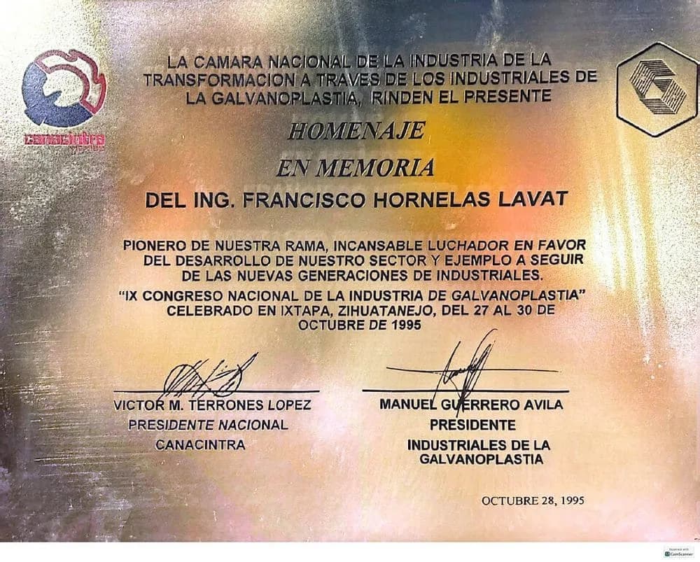 Canacintra Ixtapa tribute, IX Congress, 1995