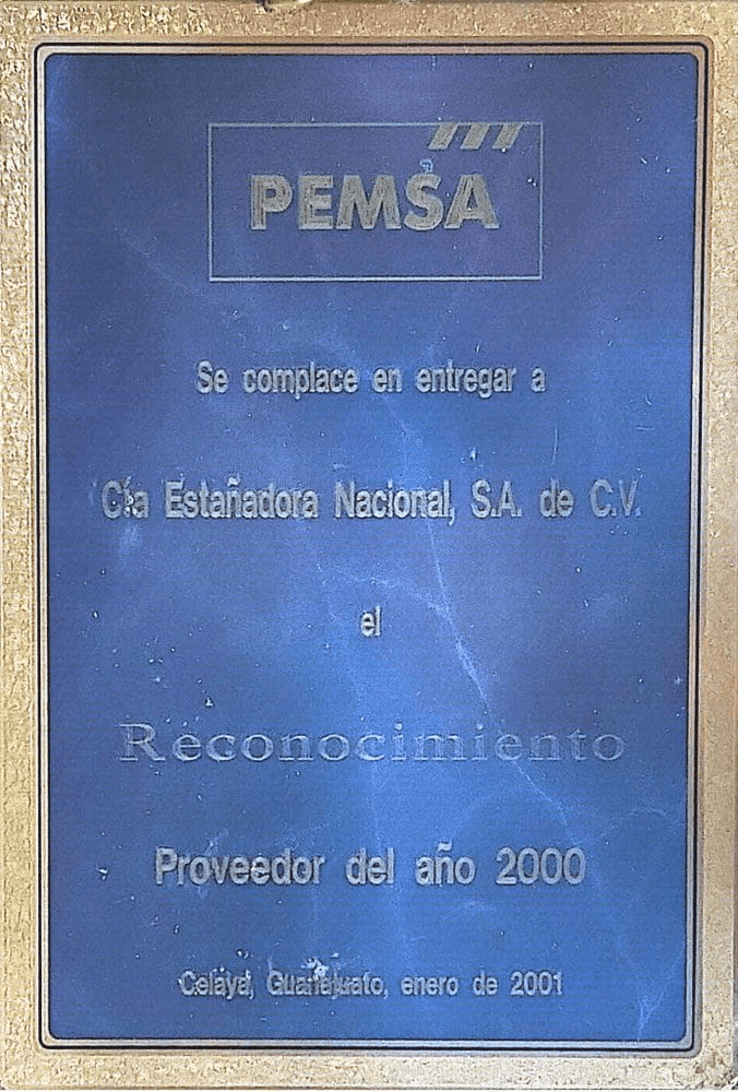 PEMSA supplier of the year award, 2001