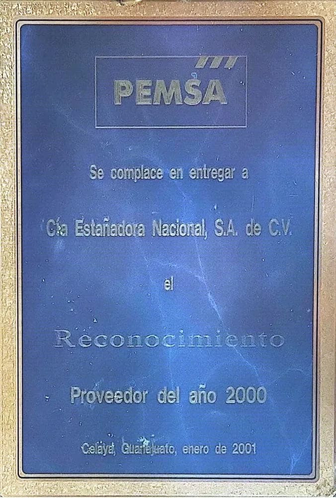 PEMSA supplier of the year award, 2001